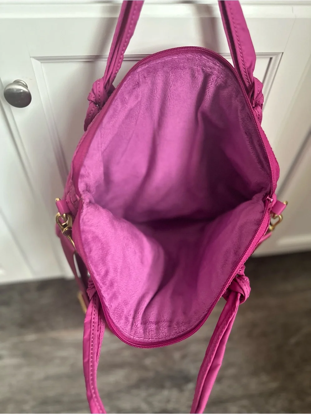 Marc Jacobs Fuchsia Quilted Laptop Tote with Detachable Strap